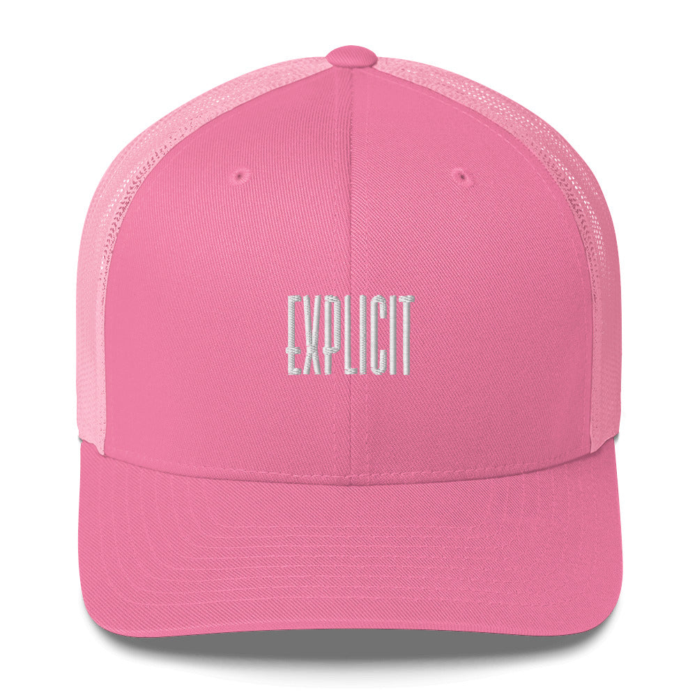 Explicit Trucker Cap (Black, Red, and Pink)