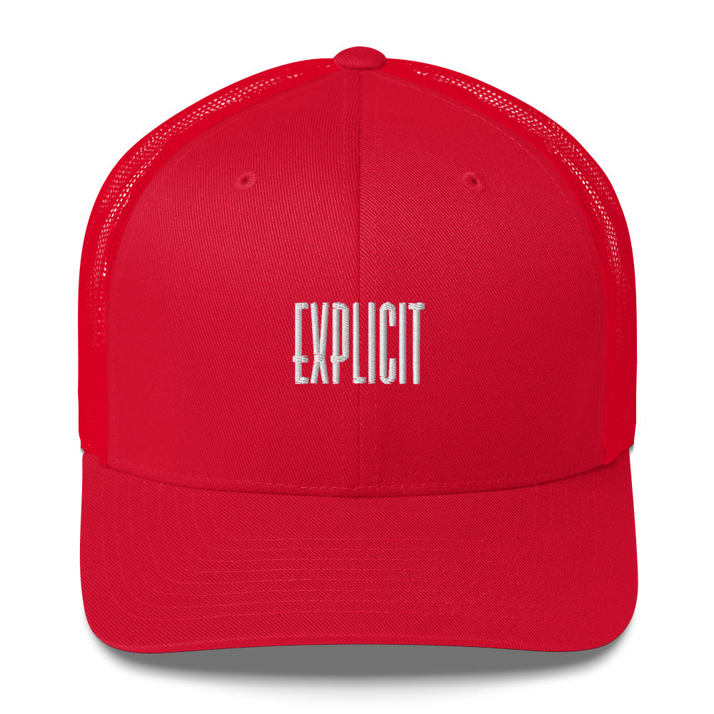 Explicit Trucker Cap (Black, Red, and Pink)